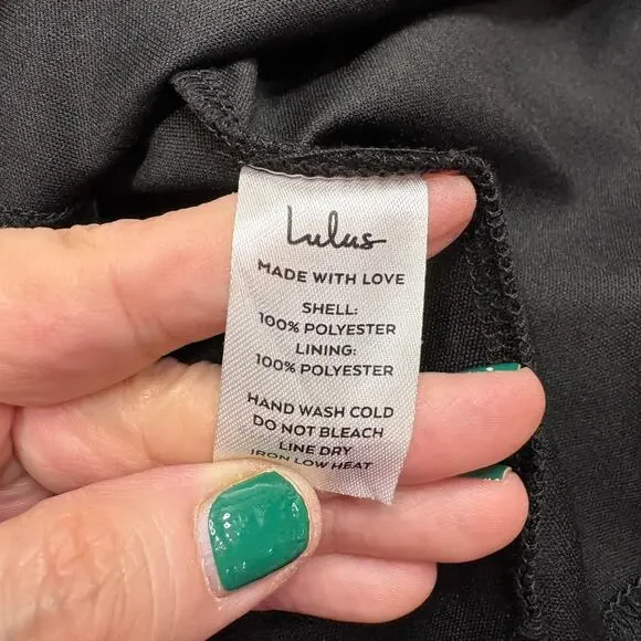 Lulus S Mini Dress Black Long Sleeve Floral Chiffon Ruffle Pleat Sheer Cottage - Picture 5 of 14